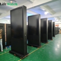 Pantalla Táctil de 49 Pulgadas, Resistente al Agua, Aire Acondicionado, Tótem LCD para Exteriores, Señalización Digital con Soporte de Pie para Playa o Centro Comercial