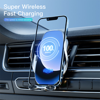 Support de chargeur de voiture 15W avec charge sans fil et détection automatique pour téléphone portable