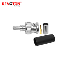 Connecteur BNC mâle droit sans soudure à sertir EZ étanche pour câbles coaxiaux RG58 LMR195 en stock