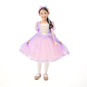 Fourniture en gros <span class=keywords><strong>de</strong></span> robes <span class=keywords><strong>de</strong></span> princesse sur le thème <span class=keywords><strong>de</strong></span> Raiponce pour filles, garniture en dentelle, costume sur mesure pour le Nouvel An, fête d'anniversaire - Product Image 6