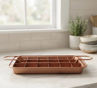 Plat à pâtisserie rectangulaire moderne en céramique antiadhésive orange pour la cuisine à domicile, pour gâteaux et pains