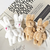Accessoires en peluche lapin-ours articulés de style japonais, matériel pour ornements faits main DIY, pendentif porte-clés pour la vente en gros, stock disponible