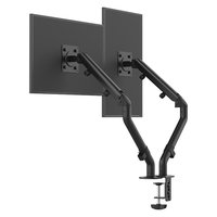 Support double pour écran LCD LED Support de bureau Ressort à gaz pour 2 écrans d'ordinateur jusqu'à 24 pouces-Bras d'écran