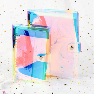 Cubierta de cuaderno iridiscente estilo coreano, carpeta transparente de TPU con efecto láser, diario o agenda. - Product Image 1
