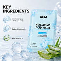 Masque facial en feuille de collagène PDRN OEM, masque facial en feuille à la vitamine C, éclaircissant, atténuant les taches brunes, unifiant le teint, hydratation intense