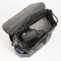 Sac à dos de voyage pour ordinateur portable avec cordon de serrage, en polyester, à rabat magnétique, avec pochette pour trolley, port USB, rembourré, pour affaires, université, hommes, femmes, extérieur
