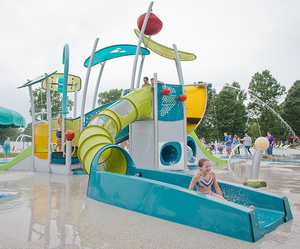 Bac de vidange commercial en acier inoxydable, toboggan aquatique pulvérisateur en forme de fusée pour parcs aquatiques commerciaux - Product Image 1