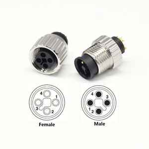 Conector M12 de 4 Pines, Codificado T, Soldadura, Moldeo por Inyección, Impermeable IP67, Conectores Macho y Hembra - Product Image 6