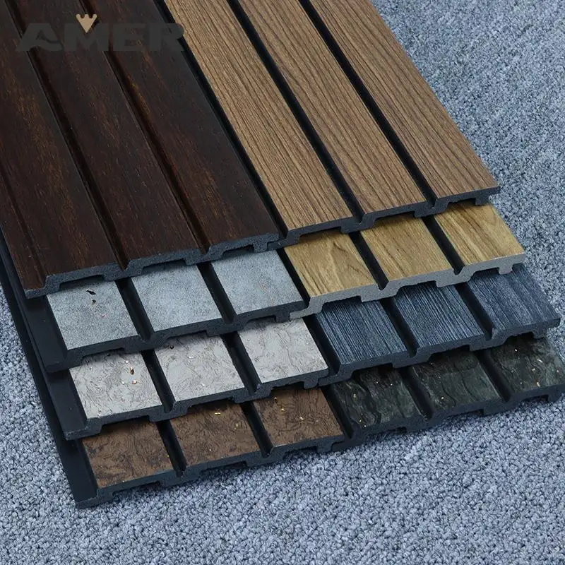 AMER 2023 Ps Exterior Mould Interior Wood Stone Tiles Louver Wall Brick Cladding Panels