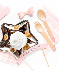 Ensemble de vaisselle jetable pour fête DAMAI, assiettes en papier rose cœur, magnifiques - Product Image 4