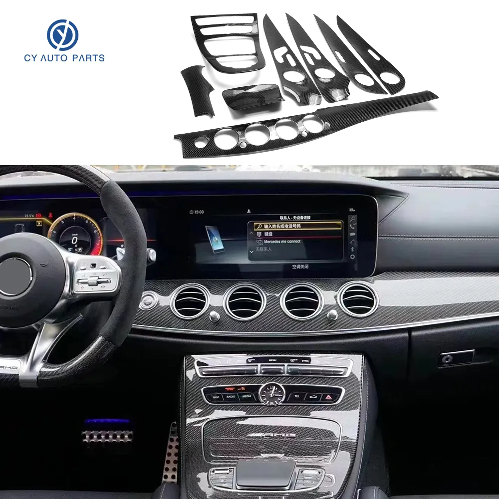 Echt Koolstofvezel Auto-Onderdelen Interieur Trims Dashboard Console Centrale Hoes Voor Mercedes Benz E Klasse W213