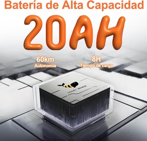 จักรยานไฟฟ้าสำหรับผู้ใหญ่ Mexico Stock UNA พร้อมฟังก์ชั่นกันขโมย มอเตอร์ 800W ความเร็ว 45 กม./ชม. ระยะทาง 60 กม. แบตเตอรี่ขนาดใหญ่ 20AH - Product Image 3