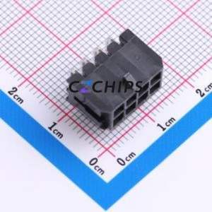 WB300A1H-083P-002 Wire-to-Board Pin Header Bent Lead Through Hole,P=3mm Connector 2x4P 3mm Right Angle Insert 8P - Product Image 1