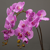 Anggrek Kupu-kupu Artifisial High End 100cm 8 Kepala, Anggrek Sentuhan Asli, Anggrek Sutra dengan Tekstur Lembap, Bunga Dekoratif