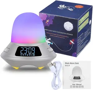 Kids Zonsopgang Tafel Alarmen Led Bureaulamp Wake Up Light Digitale Wekker