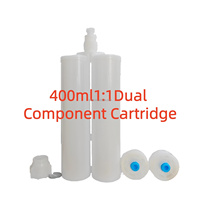 Seringues jetables en plastique 400 ml 1:1 à double cartouche pour colle/adhésif UV, manchon de seringue pour baril de distribution