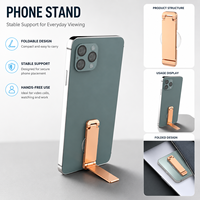 Support de téléphone universel pliable, adhésif, en alliage de zinc, support réglable portable pour smartphone, support de bureau
