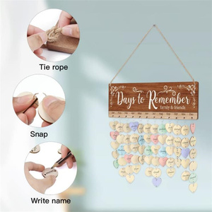 2024 en bois se souvenir calendrier signe Plaque famille amis anniversaire calendrier rappel conseil avec 100 pièces étiquettes en bois - Product Image 3