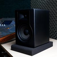 Sound Addicted - Pads d'isolation pour moniteurs de 1,6 pouce d'épaisseur et 5 pouces de diamètre, paire, mousse acoustique haute densité, noirs, accessoires audio pour enceintes