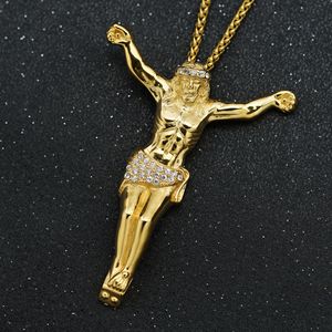 Collana con Ciondolo Hip Hop Gods Saint Jesus, Gioiello Religioso <span class=keywords><strong>Cristiano</strong></span> da Uomo in Acciaio Inossidabile Placcato Platino, Regalo alla Moda - Product Image 3