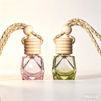 Flacon diffuseur de parfum en verre transparent de 8 ml, forme ronde, pour voiture, avec bouchon à vis, emballage personnalisé en boîte, impression sérigraphique