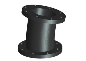 Codo de tubería AWWA C110 de doble brida, 11.25 grados, clase 125, superficie lisa - Product Image 6