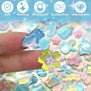 366 Pegatinas de Cristal Epoxi Brillantes para Niños, 8 Hojas de Pegatinas Brillantes 3D Impermeables, Manualidades, Recompensas, Decoración DIY, Pegatinas Epoxi - Product Image 5