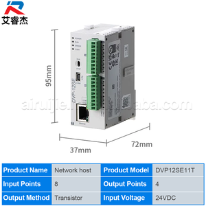 Nuevo Controlador Lógico Programable (PLC) DVP12SE11R Original, DVP12SE11T, 8 Entradas Digitales, 4 Salidas de Relé, 24VDC, Interfaz Ethernet - Product Image 3