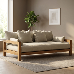 Modern Design Outdoor Solid Teak Wood Garden <b>Sofa</b> <b>Bed</b> Daybed for Patio Park Garden Beach Courtyard Villa Exterior Use Wholesale - Product Image 3