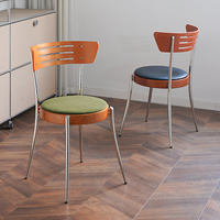Chaise de salle à manger en velours Botai style Mid-Century, fauteuil design pour usage domestique, acier inoxydable, multifonctionnel, ergonomique, durable, structure en peuplier