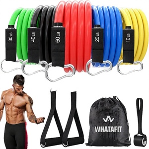 <span class=keywords><strong>Ebuy</strong></span> T317 Juego de 11 Bandas de Resistencia de Tela de Poliéster para Ejercicios en Casa, Cuerdas Elásticas para Entrenamiento de Fuerza en Interiores - Product Image 1