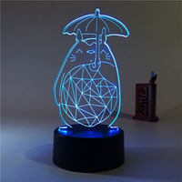 Interrupteur tactile personnalisé télécommande lampe de Noël pour enfant 3d Illusion acrylique veilleuse base lampes à LED décor de chambre veilleuse