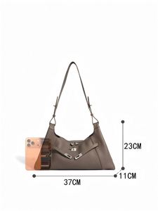 Bolso de Mano de Cuero Vacuno Genuino de Lujo para Mujer, Modelo 2026, con Cierre de Cremallera y Candado, Gran Capacidad, Rectangular, Estilo Vintage, Tipo Bandolera - Product Image 5