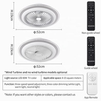 XD24 2025 Nouvelle Plafonnier LED Intelligent de 20 Pouces à Intensité Variable avec Ventilateur pour Chambre, Télécommande et Commande Vocale