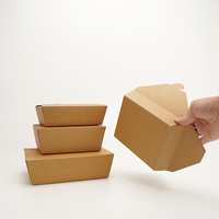 Boîte alimentaire personnalisée en papier kraft avec intérieur résistant à la graisse pour la vente à emporter des restaurants et l'emballage alimentaire commercial