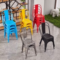Français Vintage Industriel Base Métallique Cadre Restaurant Cuisine Couleurs Personnalisées Fer Tolix Sidechair Salle À Manger Lix Chaise En Métal