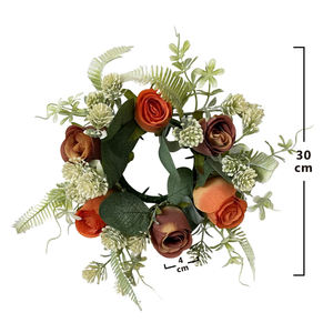 Anillo de flores de 30 cm, 1 ramo de flores artificiales hecho a mano de 32 cm para graduación, Navidad o Año Nuevo chino, flores sintéticas - Product Image 6