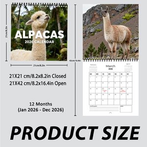 Calendrier mural spirale 12 mois sur le thème de <span class=keywords><strong>l</strong></span>'alpaga 2026-2027 pour les amoureux des animaux, idéal pour offrir et décorer la maison ou le bureau (vente en gros) - Product Image 4