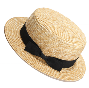 Hot Bán Phẳng Top Skimmer Boater <span class=keywords><strong>Hat</strong></span> Bán Buôn Rơm <span class=keywords><strong>Hat</strong></span> Mùa Hè Lúa Mì Tự Nhiên Mũ Rơm Cho Phụ Nữ - Product Image 3