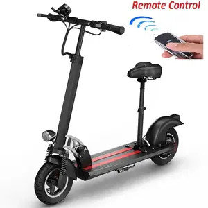 Patinete eléctrico plegable de 10 pulgadas, motor de suspensión clásico, amortiguador trasero de alta calidad con asiento con choque y faro