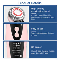 Masseur facial liftant avec compresse chaude, micro-vibrations, lumière rouge ionique, soin raffermissant des yeux, soin du visage, outil de soin du visage