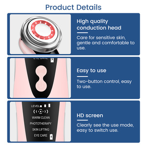Masseur facial liftant avec compresse chaude, <span class=keywords><strong>micro</strong></span>-vibrations, lumière rouge ionique, soin raffermissant des yeux, soin du visage, outil de soin du visage - Product Image 6