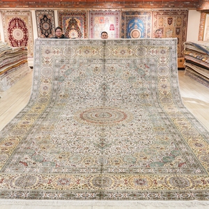 366x549cm Large White Handknotted Sik Carpet Medallion Living Room <strong>Huge</strong> Villa <strong>Rug</strong> - Product Image 1