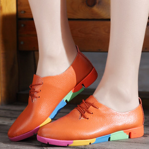 Autumn Trendy Casual Genuine Leather <strong>Flat</strong> Slip-On Shoes for Pregnant Women Large Size High Non-Slip Height Increasing - Product Image 2