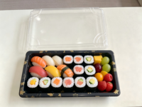 Emballages alimentaires en plastique de qualité alimentaire de style japonais pour sushis, boîtes d'emballage pour sushis à emporter de Foshan