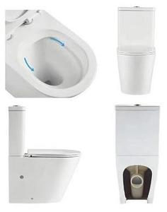 Australie standard articles sanitaires deux pièces toilette sans rebord lavage à économie d'eau <span class=keywords><strong>WC</strong></span> ensemble - Product Image 5