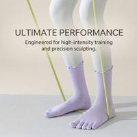 Chaussettes de yoga de luxe à cinq doigts, antidérapantes, avec dentelle, 85 % coton, respirantes, écologiques, très élastiques, pour femmes, professionnelles, pour le Pilates