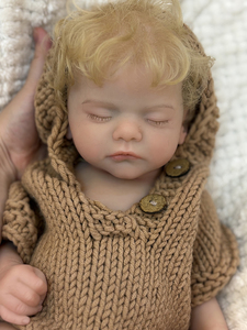 Poupée bébé garçon réaliste de 18 pouces, nouveau-né, corps entièrement en silicone souple, peau peinte en 3D, veines visibles, jouet réaliste lesté - Product Image 5