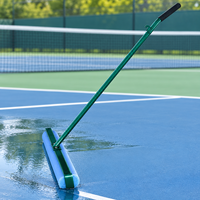 Raclette à roulettes pour terrains de tennis, cadre léger en alliage d'aluminium, éponge absorbante, finition vert foncé, pour écoles et clubs sportifs