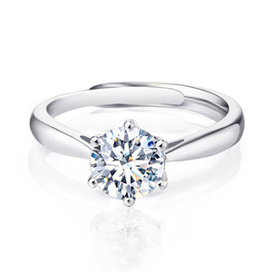 Moissanite Ring D Color One Carat Six Prong Heart Shape Wedding Unisex Jewelry - Product Image 5